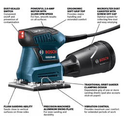 4" x 4-1/2" Orbital Finishing Sander Alt 5 - Image