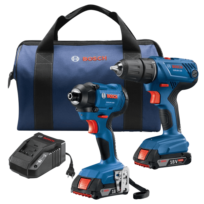 Bosch GXL18V-26B22 18 V Two-Tool Cordless Combo Kit with 1400lb Torque