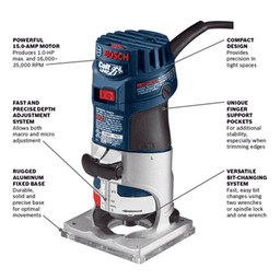 Bosch Tools Colt Electronic Variable-Speed Palm Router with Constant Response Circuitry