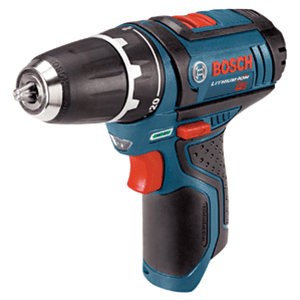 Bosch PS31 12 V Max Drill/Driver Kit components, including carrying bag and screwdriver bits