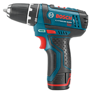 Close up of the integrated LED light on the Bosch PS31 12 V Max Drill/Driver Kit