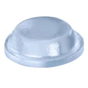 BS 1/2" Diameter Soft Self-Adhesive Sound Dampening Bumper, Cylindrical/Flat-Top/Circular, Clear, 9/64" High, 201/Sheet - Main Image