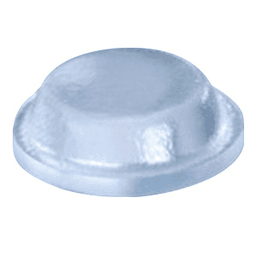 BS 1/2" Diameter Soft Self-Adhesive Sound Dampening Bumper, Cylindrical/Flat-Top/Circular, Clear, 9/64" High, 201/Sheet - Main Image