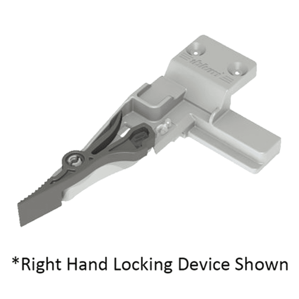 Blum Movento Narrow Drawer Front Locking Device - Captive right device and self-aligning left device