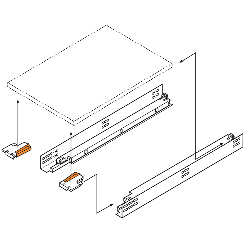 Easily install the Tandem/Movento Rear-Mounting Block from Blum