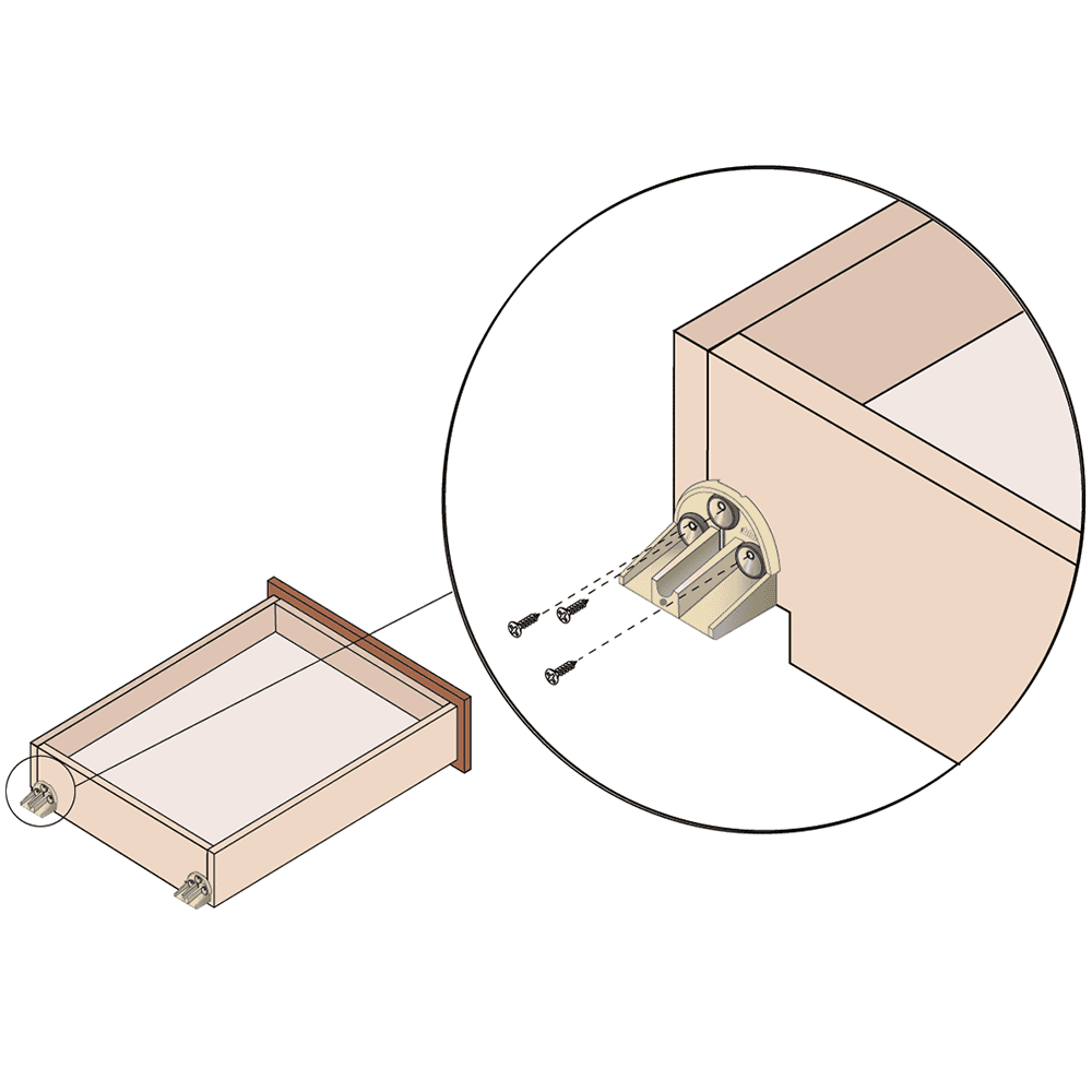 Blum Tandem Inset Spacer - Drawer Box 1" Shorter - SERVO-DRIVE Compatible