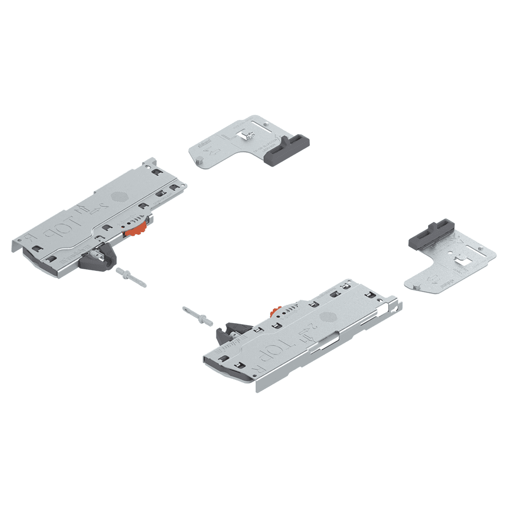 Blum Legrabox L1 Tip-On Unit/Trigger - Nominal length of 14" - 30" (350mm - 750mm) cabinet members - Light Gray