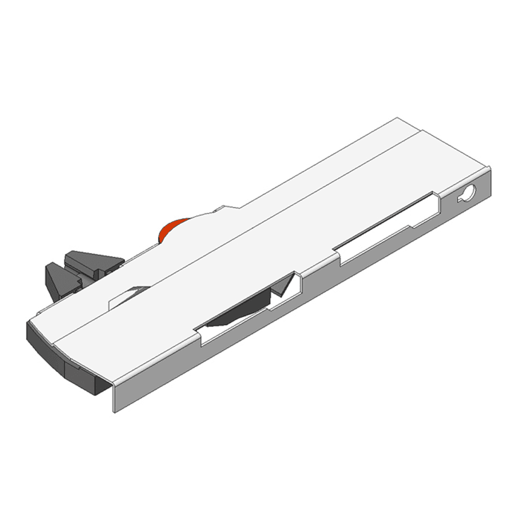 Blum Legrabox L1 Tip-On Unit/Trigger with 44lb Capacity, Light Gray, 15" - 21 - Close-up of Tip-On Blumotion unit