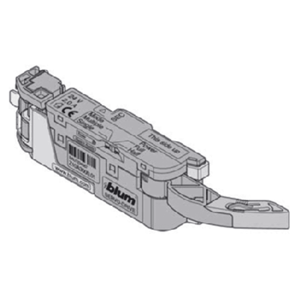 Dust Gray Blum Servo-Drive Drive Unit for efficient and easy opening and closing of TANDEM and TANDEMBOX drawers.