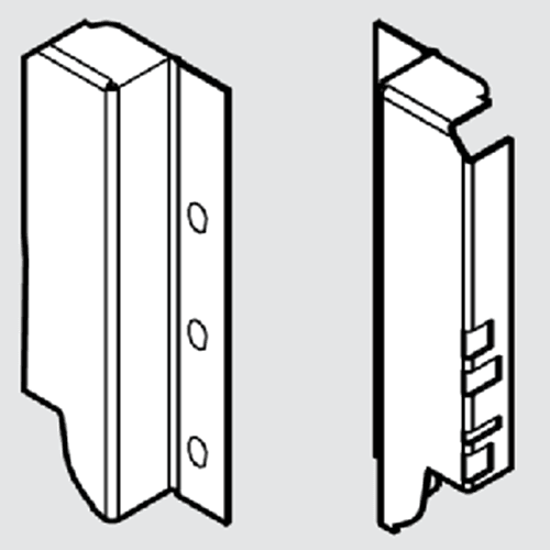 Gray Tandembox Rear Fixing Bracket Set for D-Height Drawers - Blum Brackets