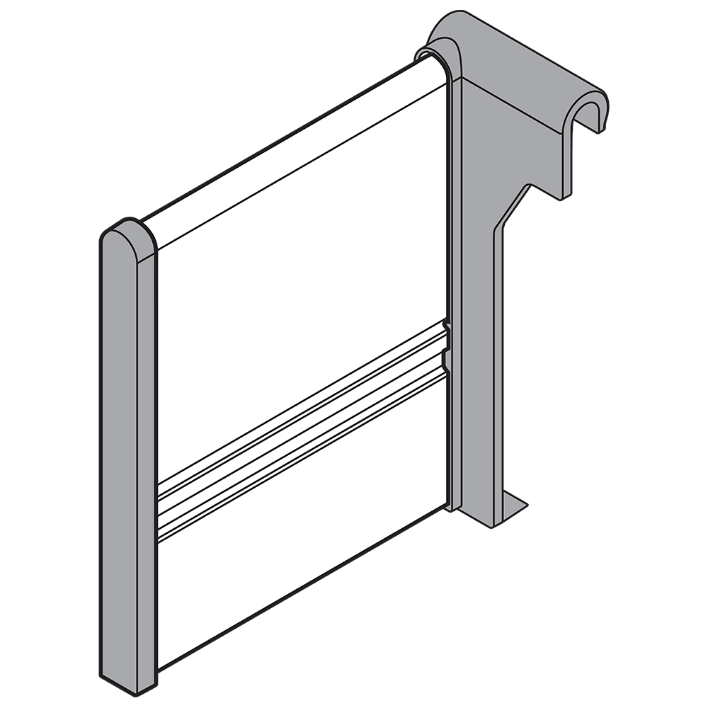 Efficiently organize your drawers with Blum's ORGA-LINE Lateral Divider in 3-55/64" size and White Aluminum finish