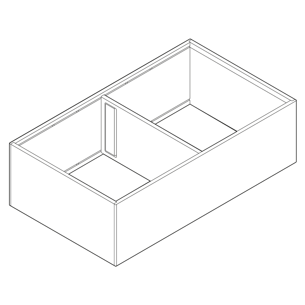 Blum Ambia-Line drawer organizer with adjustable cross divider and non-slip rubber feet