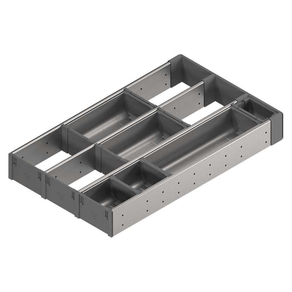 Blum Orga-Line 3-Tried Utensil Tray Set in Stainless Steel for 21 Items