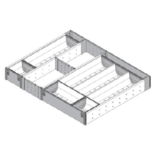 Blum Orga-Line 5-Tried Adjustable Combo Tray in Gray for Wood Drawers