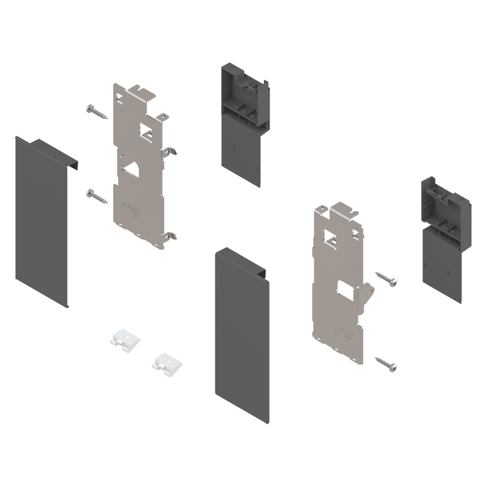 Blum Legrabox Interior Front Fixing Bracket - Easy to Install in Orion Gray for K-Height Cabinets