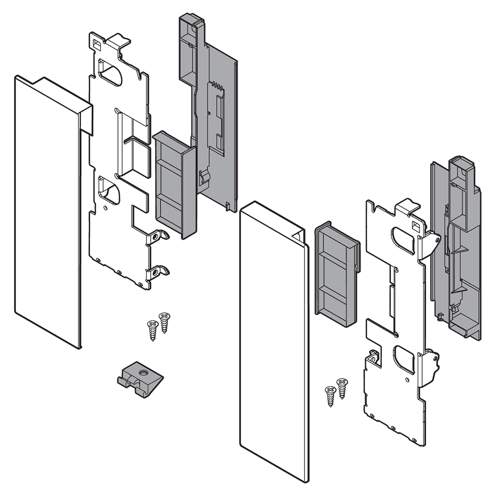 Legrabox Front Fixing Bracket Height C Interior Roll-Out for Design Element, Silk White Matte Alt 1 - Image