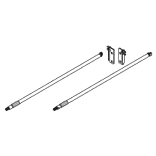Blum Metabox Inserta Gallery Rail - White, 18 - Side View