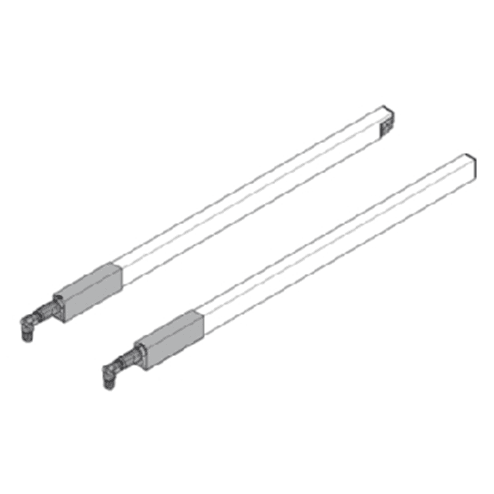 Gray Tandembox Rectangular Top Gallery Rail by Blum