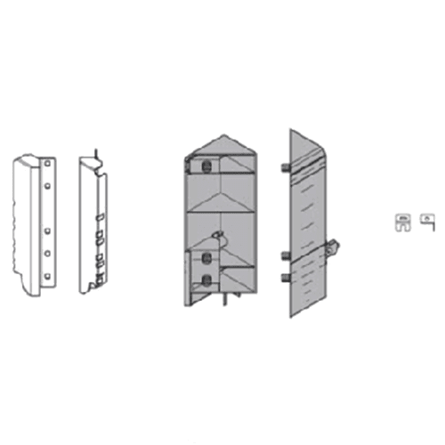 Blum Tandembox Intivo Space Corner Set for D-Height - Gray/Nickel-Plated - Rear View
