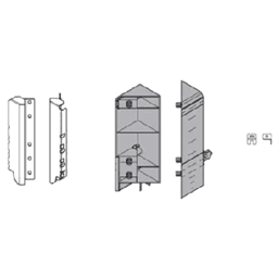 Blum Tandembox Intivo Space Corner Set for D-Height - Gray/Nickel-Plated - Rear View
