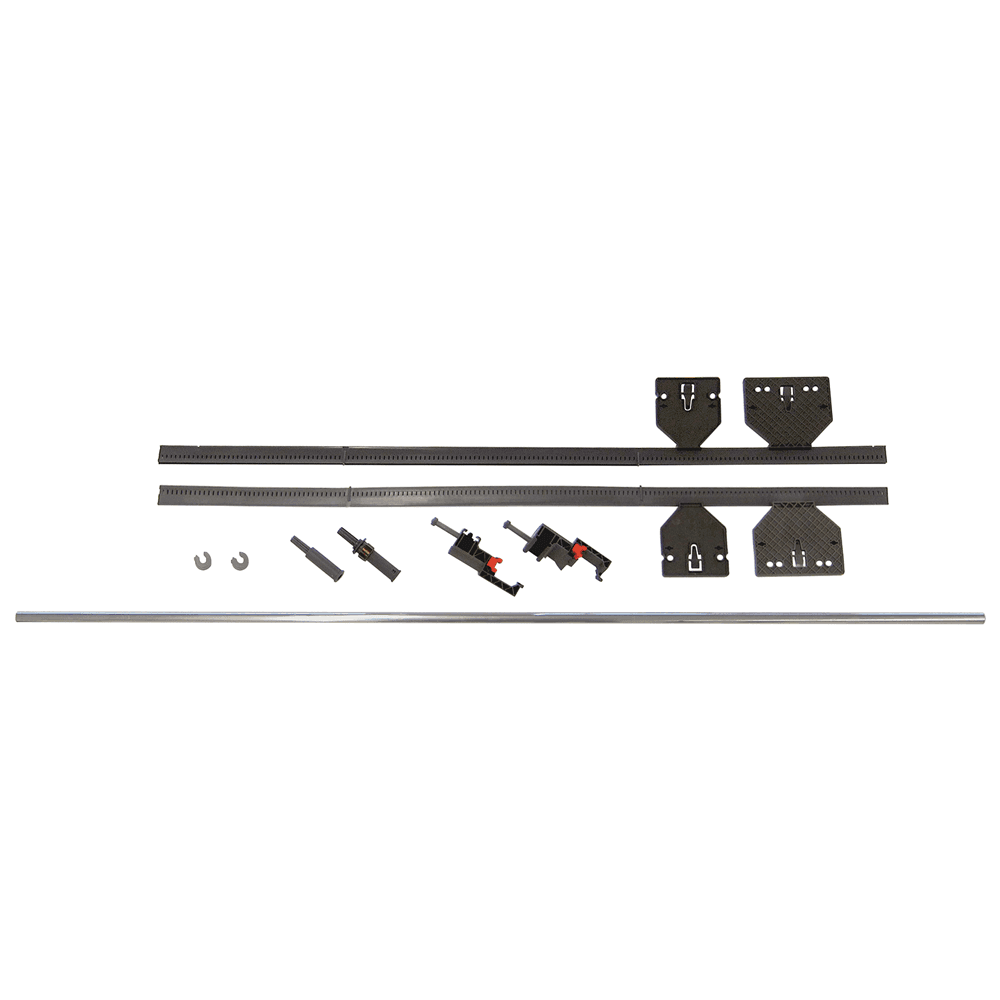 Blum Tandem 563/569 Lateral Stabilizer Kit for Drawer System - Set Includes Pinion Housing, Gear Rack, Linkage Rod, Pinion Adapter, and Locking Clip