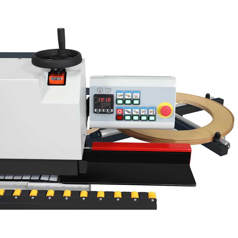 Cantek MX340 edgebander with high frequency top and bottom trimmers and radius scraper