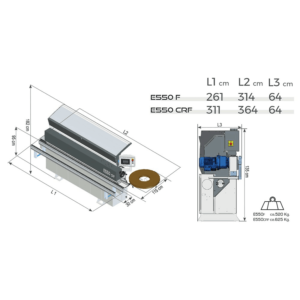 E550F Automatic Edgebander with Inferior Glue Pot Hot Melt (EVA)/Chain Panel-Feeding and Pre-Milling Alt 1 - Image