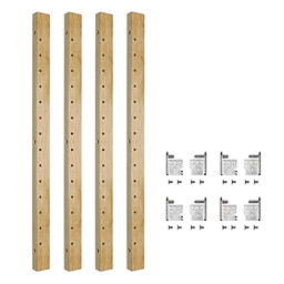 20-7/8" X-Series Pilaster Kit with 8 Brackets - Maple Finish - Image 2