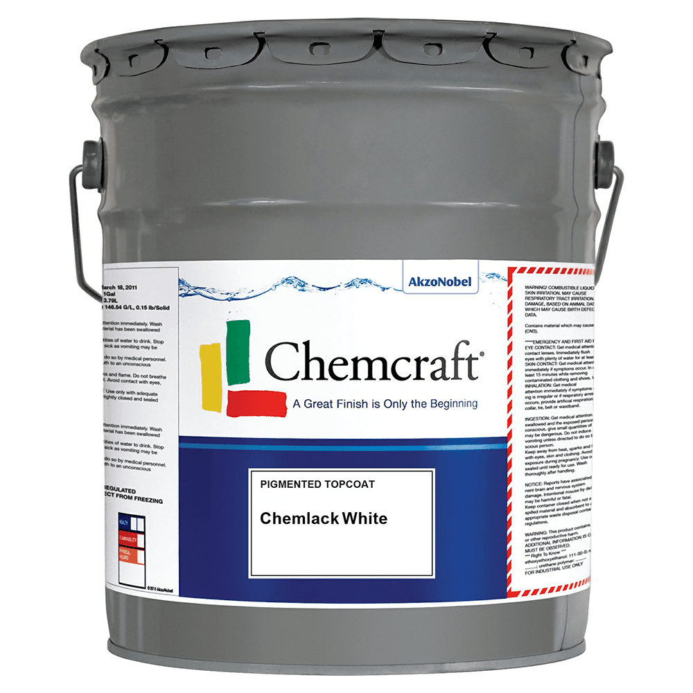 230-2219 Chemlack Express White Pigmented Topcoat, Low Gloss, 5 Gallon - Main Image