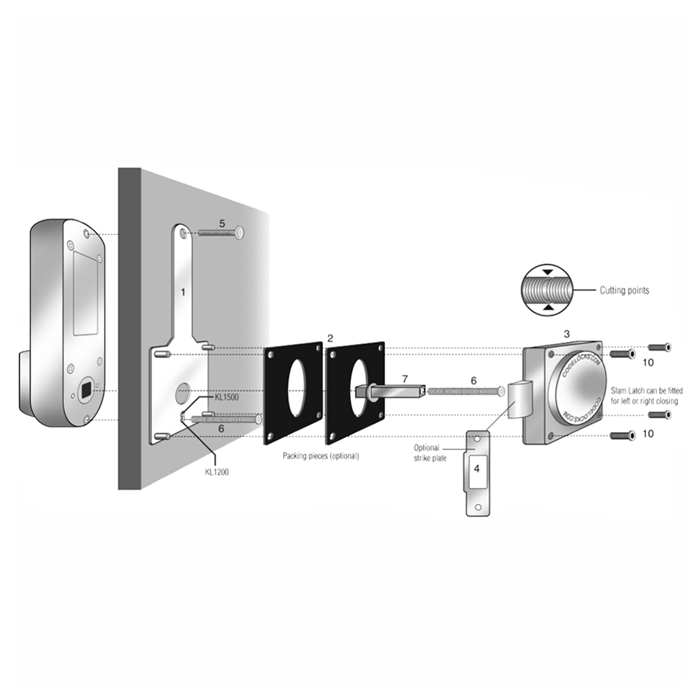 P1000 Slam Latch for KL1200, Silver Gray - Alt Image 1