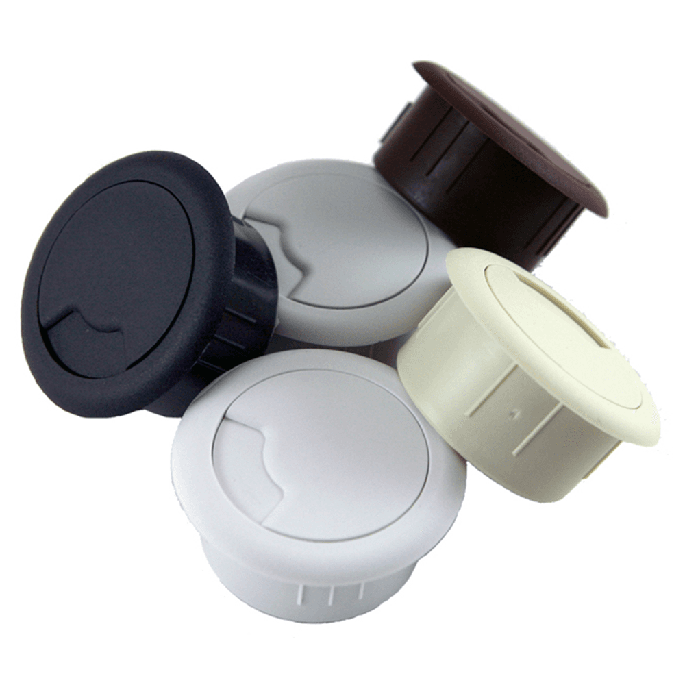 Almond 50mm wire grommet for desk organization