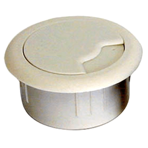 Almond 50mm wire grommet for desk cord management