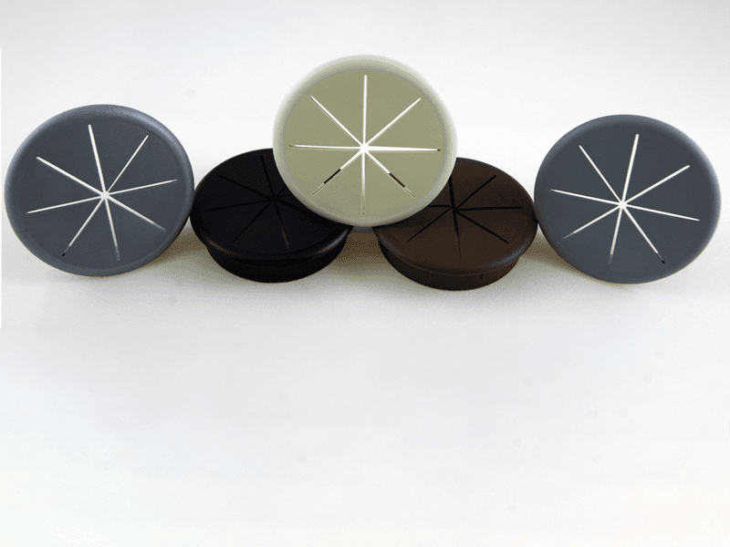 80mm Wire Gripping Grommet, White - Front View