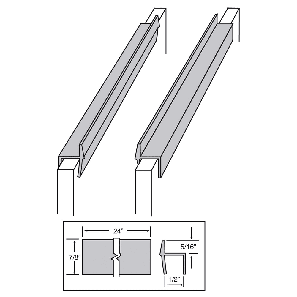 Custom Accents 5/8" Hanging File Rail in White - Product Image 1