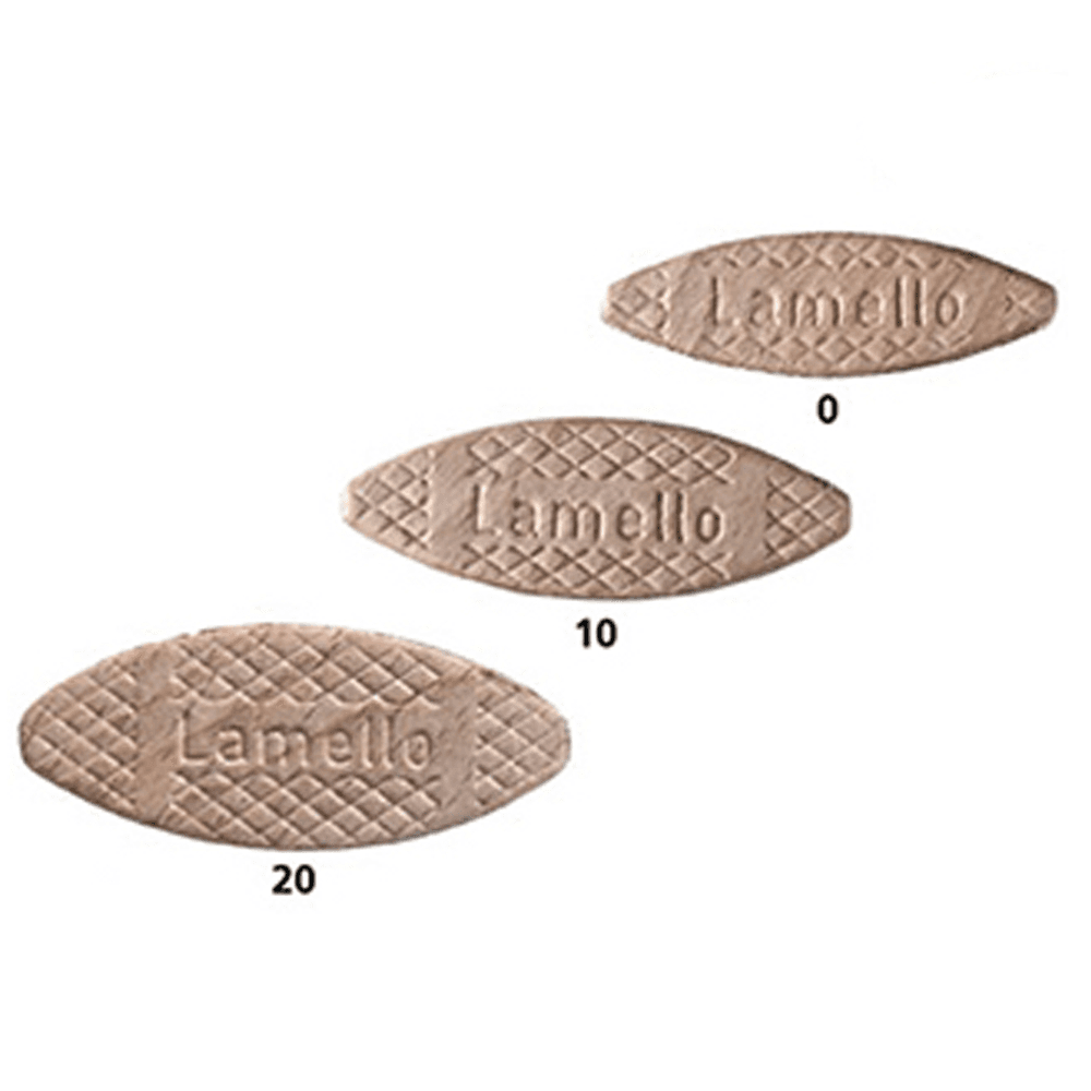 Lamello Joining Plate - Top view of the 47mm X 15mm No. 0 plate in use.