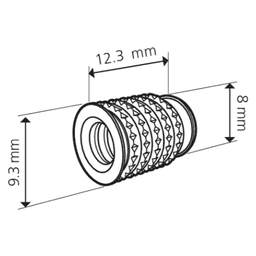 Cabineo M6 x 12.3mm Insert Nut, Brass (100/Box) Alt 1 - Image
