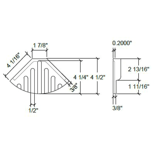 4-1/2" Radius Corner Soap Dish, Parthenon Alt 1 - Image