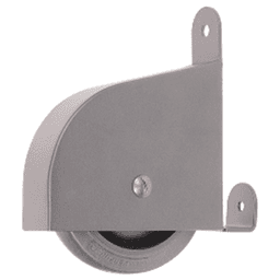 Contemporary Ladder Wheel Assembly in Satin Nickel for Quiet Glide Library Ladders