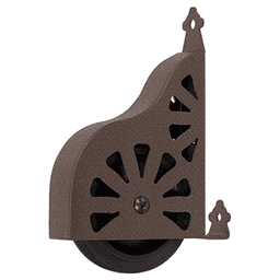 Hammered Antique Brass standard ladder wheel assembly for Quiet Glide Library Ladders