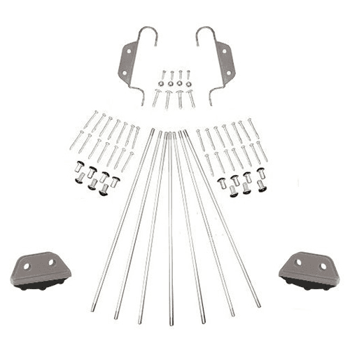 16" Wide Library Ladder Hardware Kit in Satin Nickel Finish - Quiet Glide