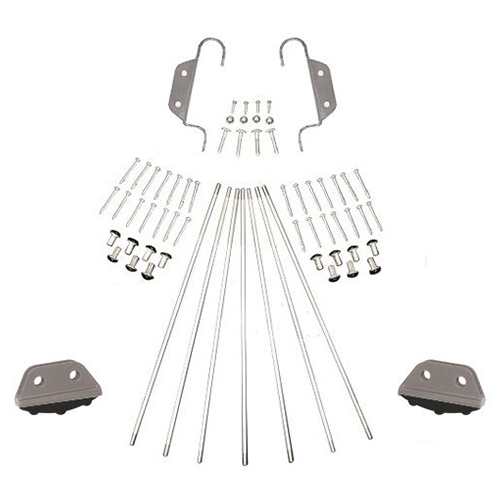 16" Wide Library Ladder Hardware Kit in Satin Nickel Finish - Quiet Glide
