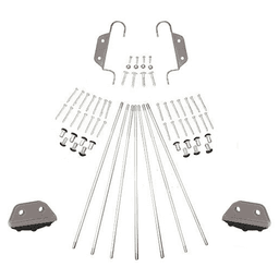 16" Wide Library Ladder Hardware Kit in Satin Nickel Finish - Quiet Glide