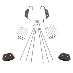 Kit includes double hooks, non-skid feet, rung support rods, and fasteners for 8' ladder