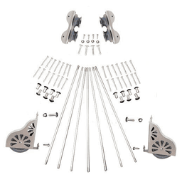 Quiet Glide Rolling Hardware Kit for 16" Wide Library Ladder, 7 Rung Supports Included