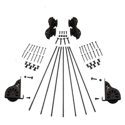 Oil Rubbed Bronze Rolling Hardware Kit for 16" Wide Library Ladder, Top Guides and Bottom Wheels Included