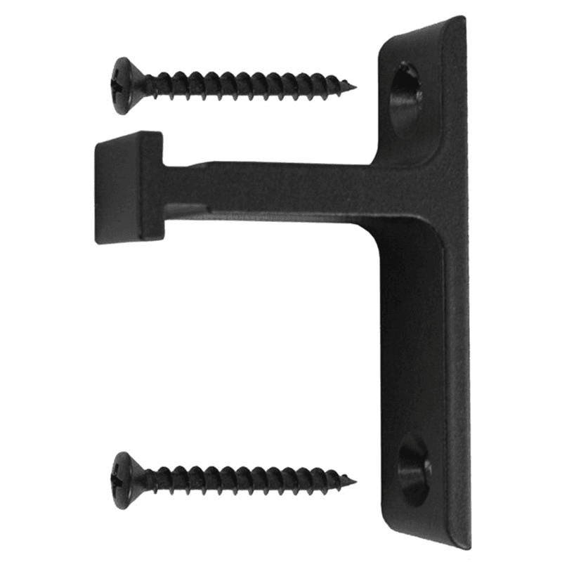 Quiet Glide black finish vertical wall bracket for library ladders and rolling barn doors