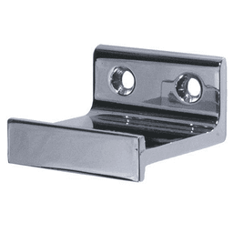 Quiet Glide QG Roller Horizontal Bracket Kit, Polished Chrome Finish - Rail Bracket