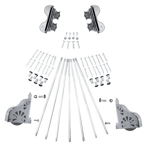 Quiet Glide Rolling Hardware Kit with Brake for 16" Ladder - Bottom Rollers with Brakes