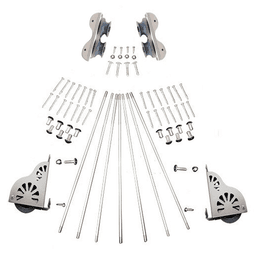 Quiet Glide Rolling Hardware Kit with Brake and Rung Support for 20" Wide Ladder
