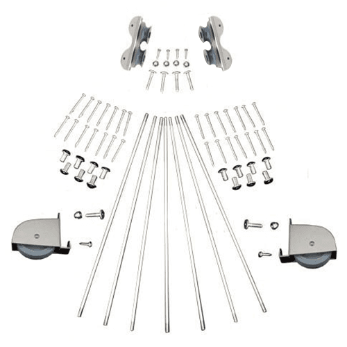 Quiet Glide Rolling Hardware Kit - Hammered Antique Brass Finish